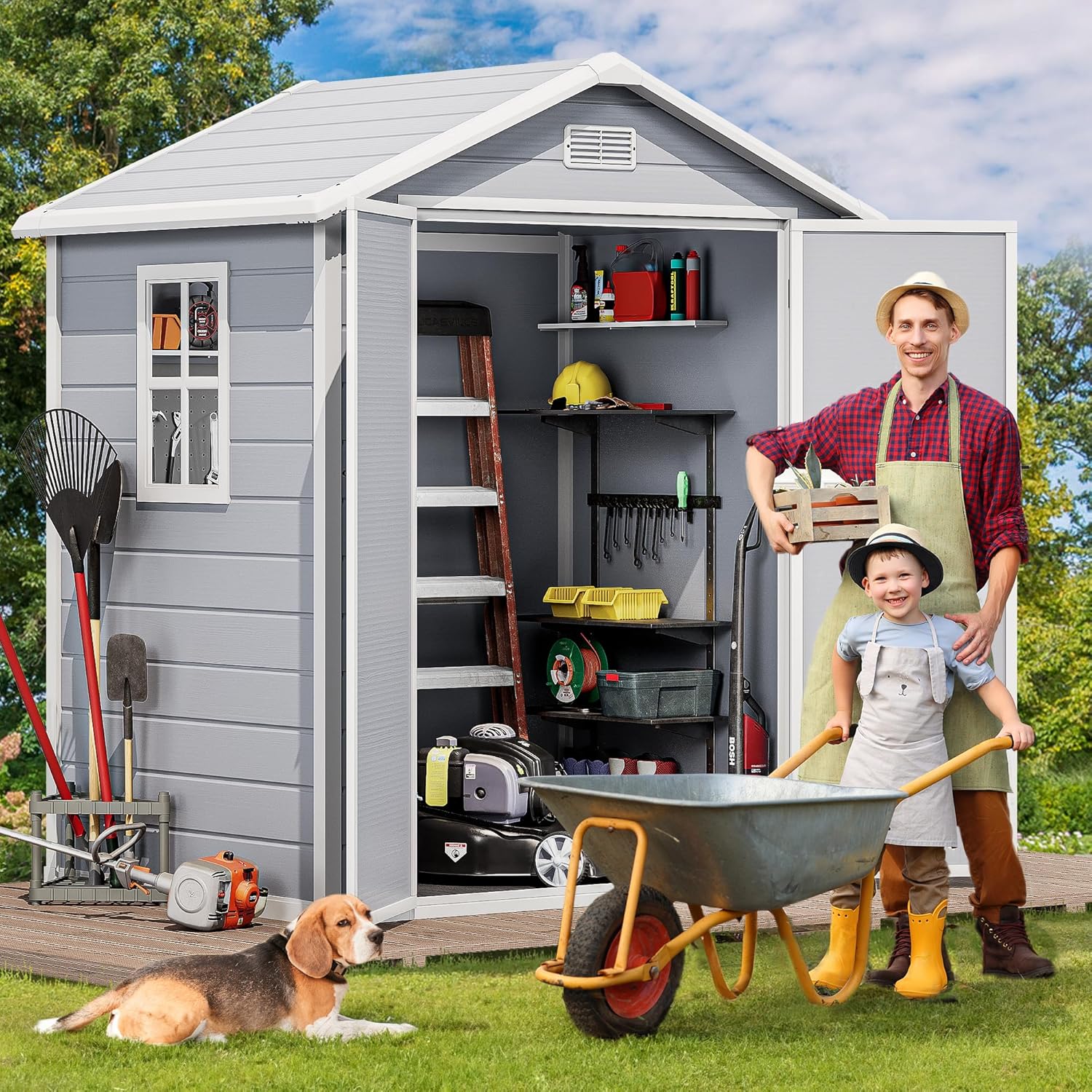 Outdoor Furniture Modern - 6x4.4 FT Outdoor Resin Storage Shed