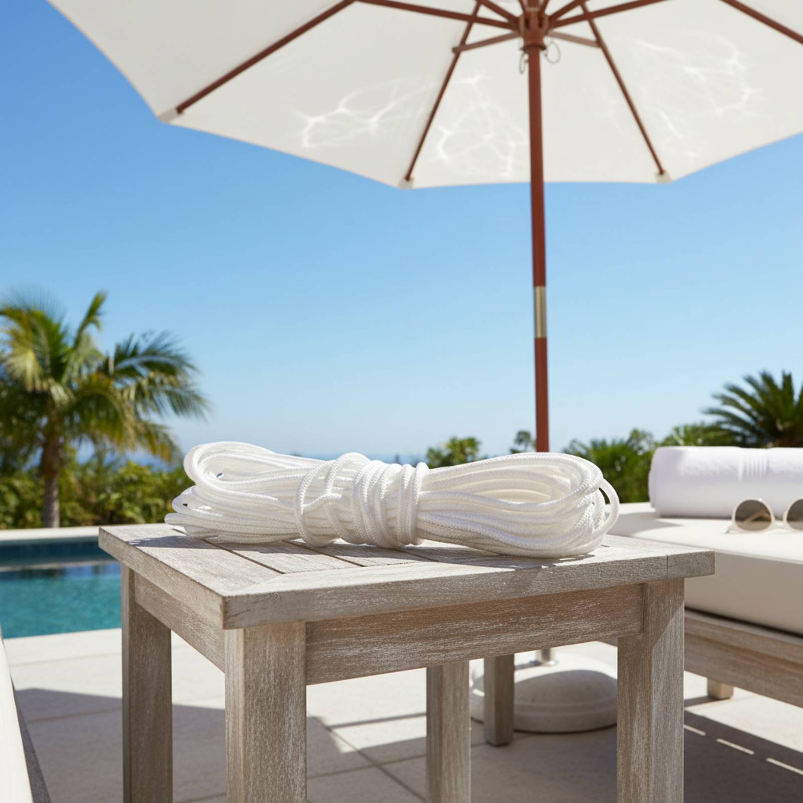 Outdoor Furniture Set - Roman Umbrella Pull Rope Wear-Resistant Patio