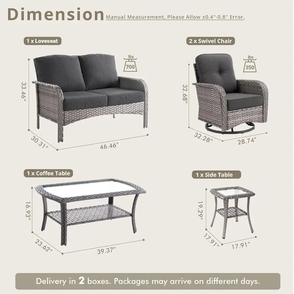 5-Piece Outdoor Patio Furnitur - Outdoor Furniture Loveseat recension och pris
