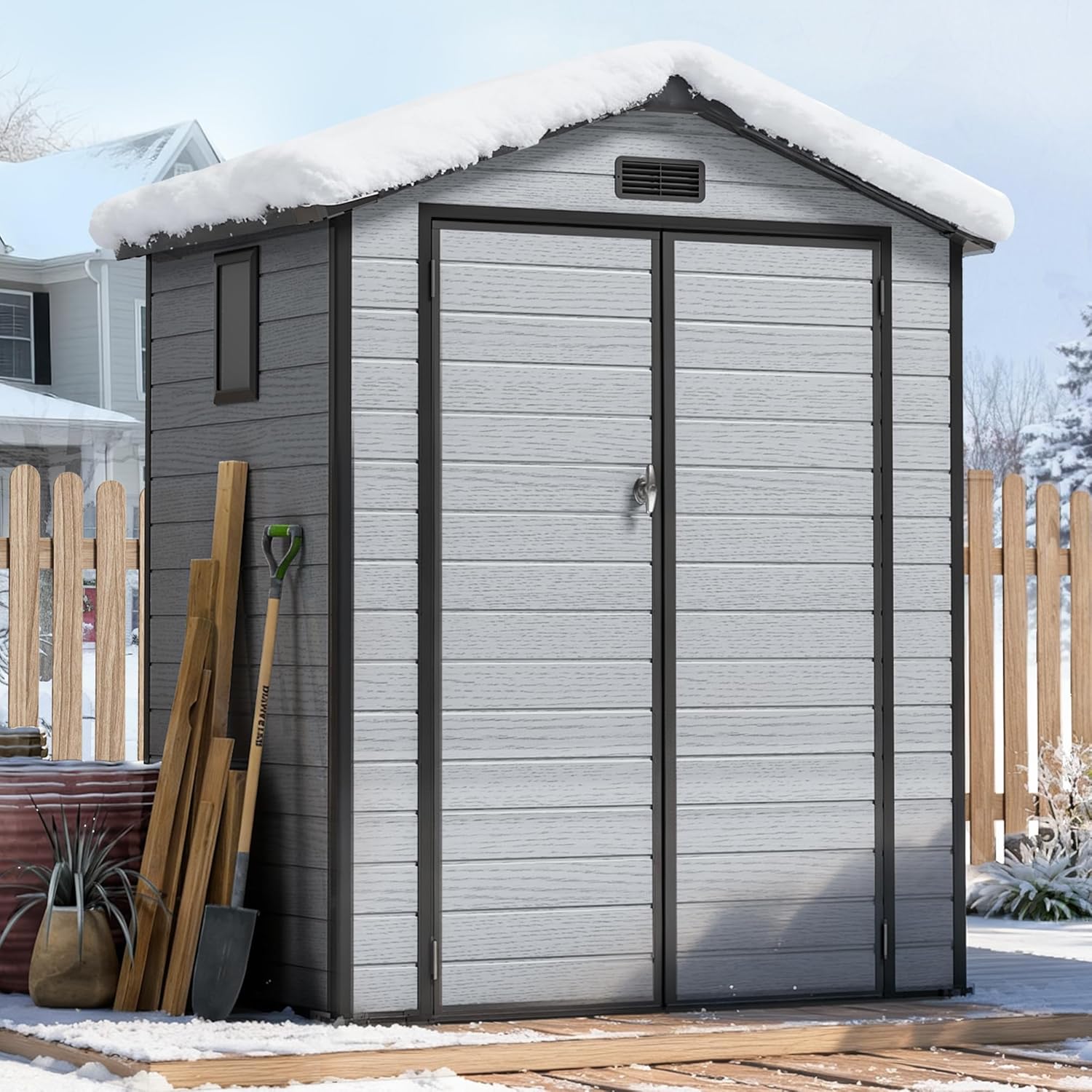 6X4 FT Outdoor Shed, Plastic S - Outdoor Furniture Modern recension och pris
