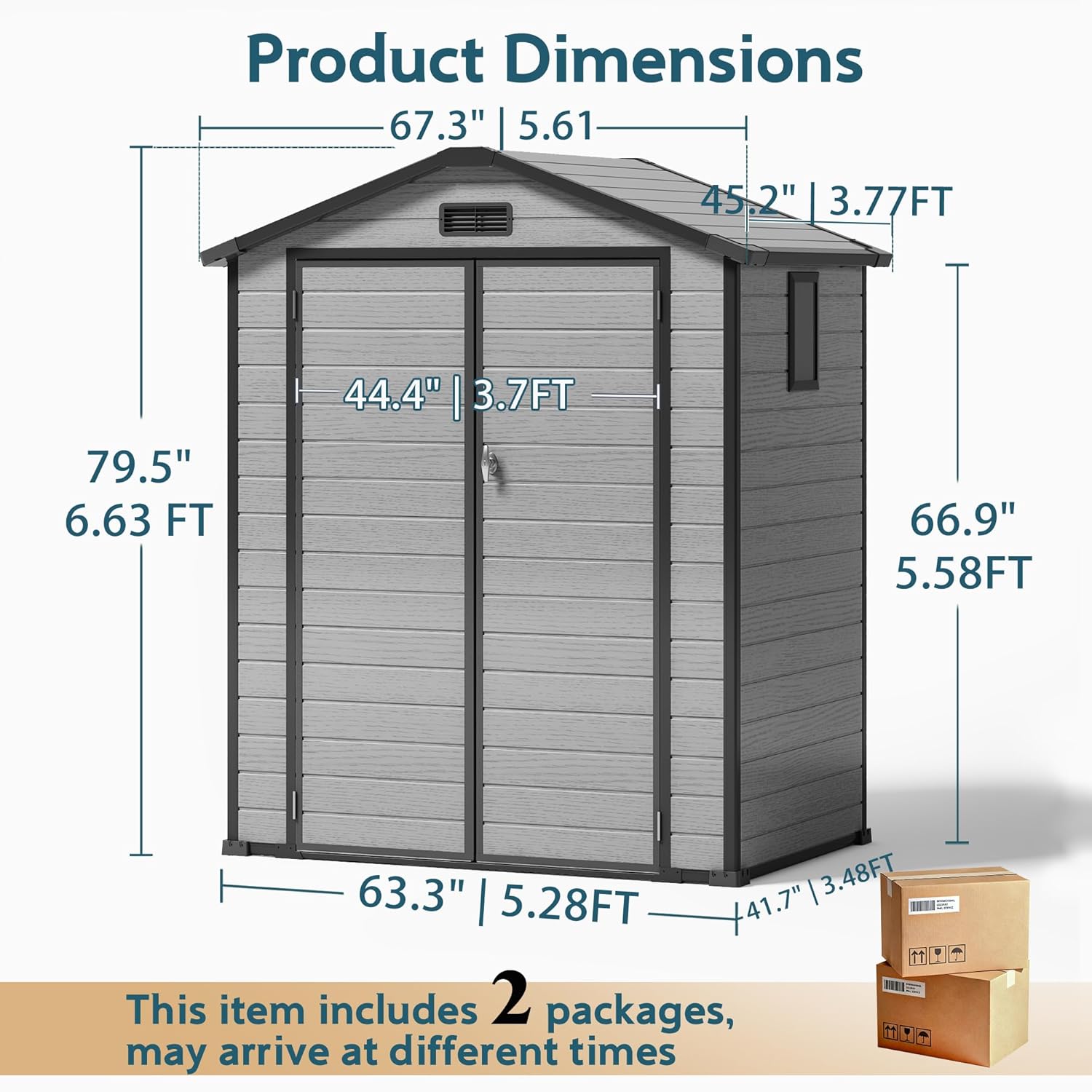 6X4 FT Outdoor Shed, Plastic S - Outdoor Furniture Modern recension och pris