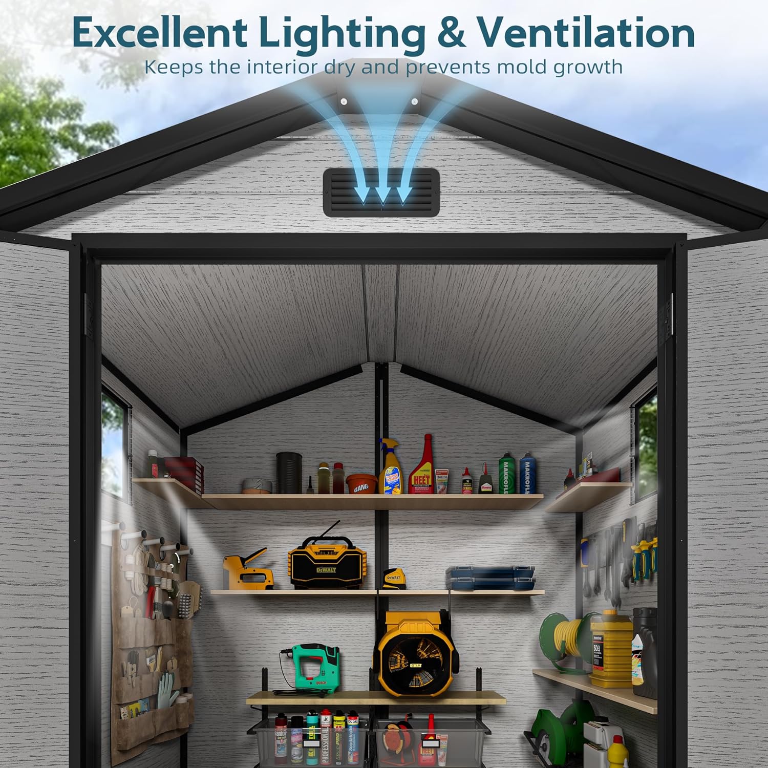 6X4 FT Outdoor Shed, Plastic S - Outdoor Furniture Modern recension och pris