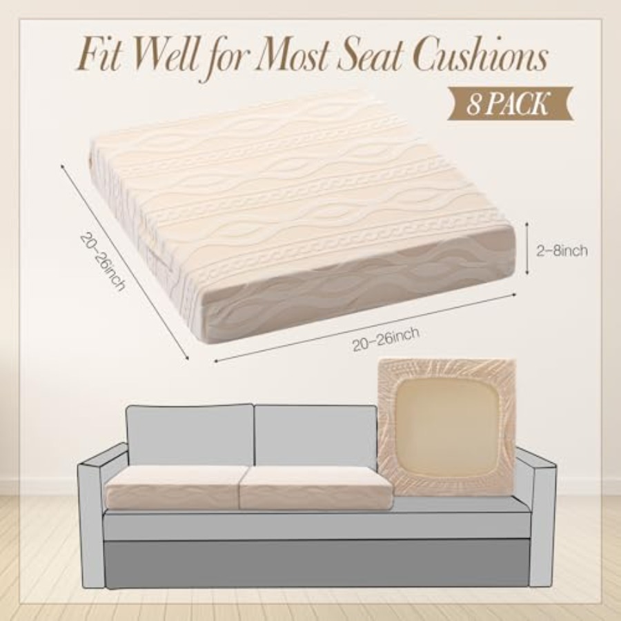 8Pcs Stretch Patio Cushion Cov - Outdoor Furniture Covers recension och pris