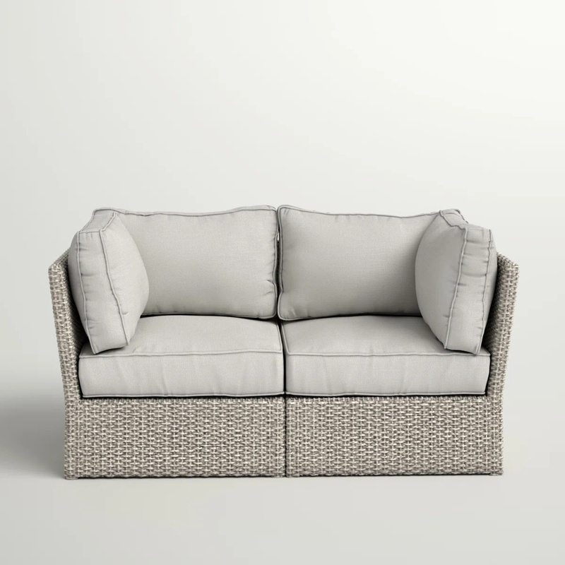 Outdoor Wicker Loveseat with C - Outdoor Furniture Loveseat recension och pris