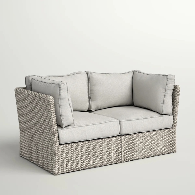 Outdoor Wicker Loveseat with C - Outdoor Furniture Loveseat recension och pris