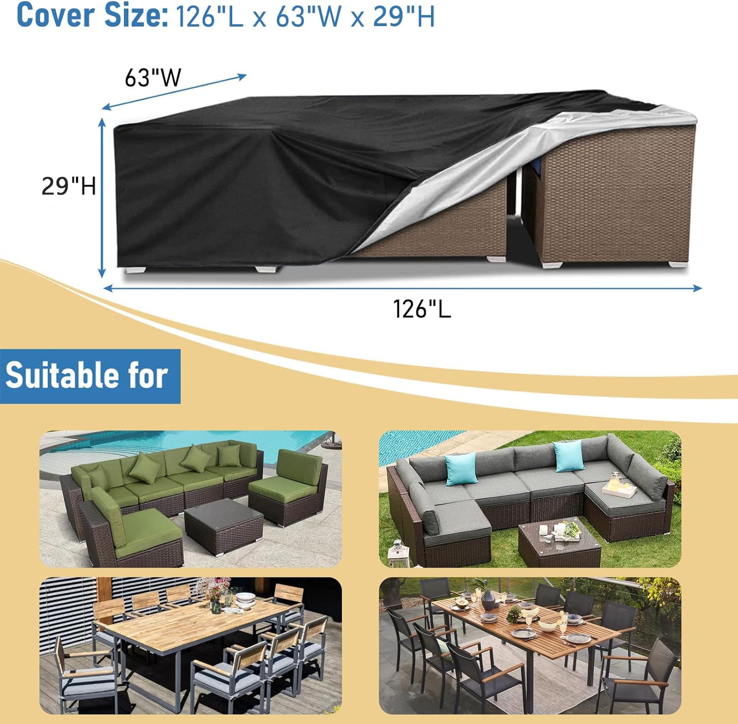 Heavy Duty Waterproof Patio Fu - Outdoor Furniture Fabric Waterproof recension och pris