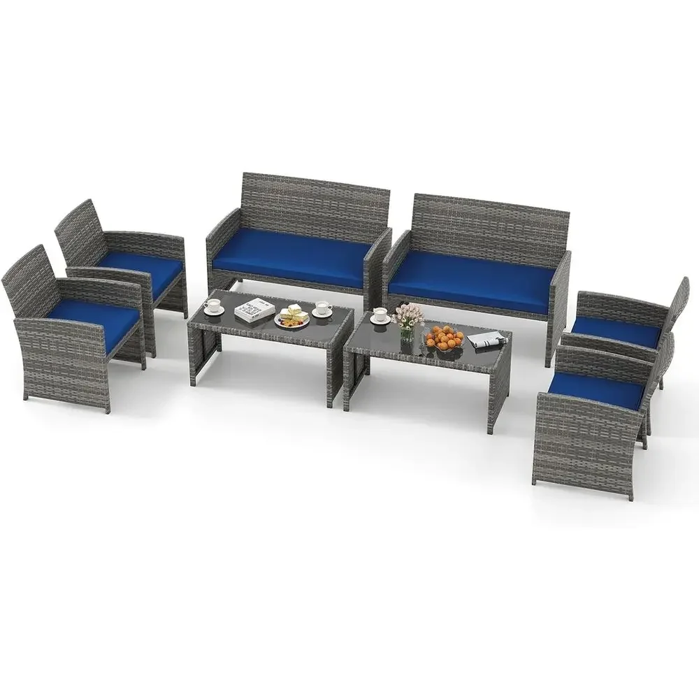 8-Piece Outdoor Wicker Furnitu - Outdoor Furniture Loveseat recension och pris