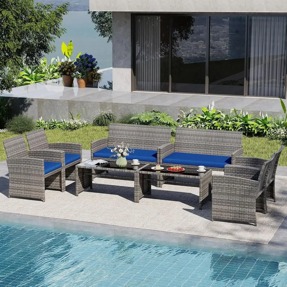 8-Piece Outdoor Wicker Furnitu - Outdoor Furniture Loveseat recension och pris