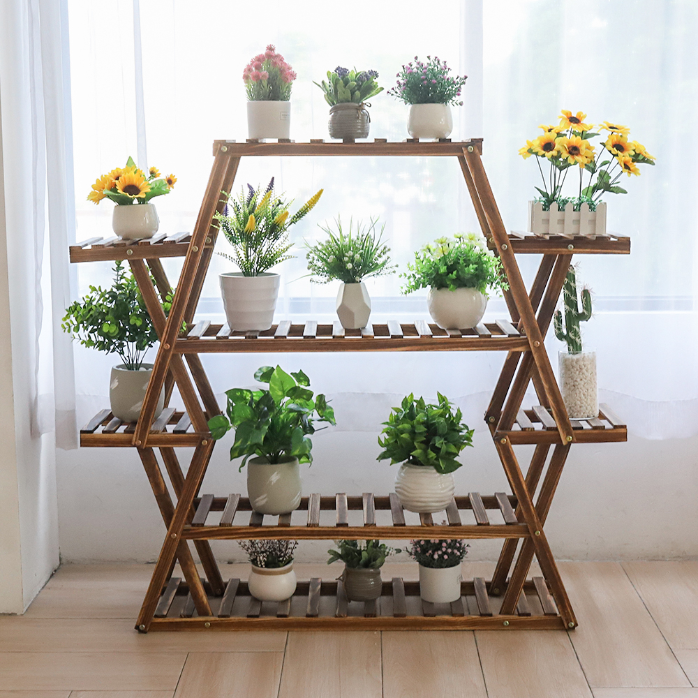 Large Triangular Wood Plant St - Outdoor Furniture Luxury recension och pris