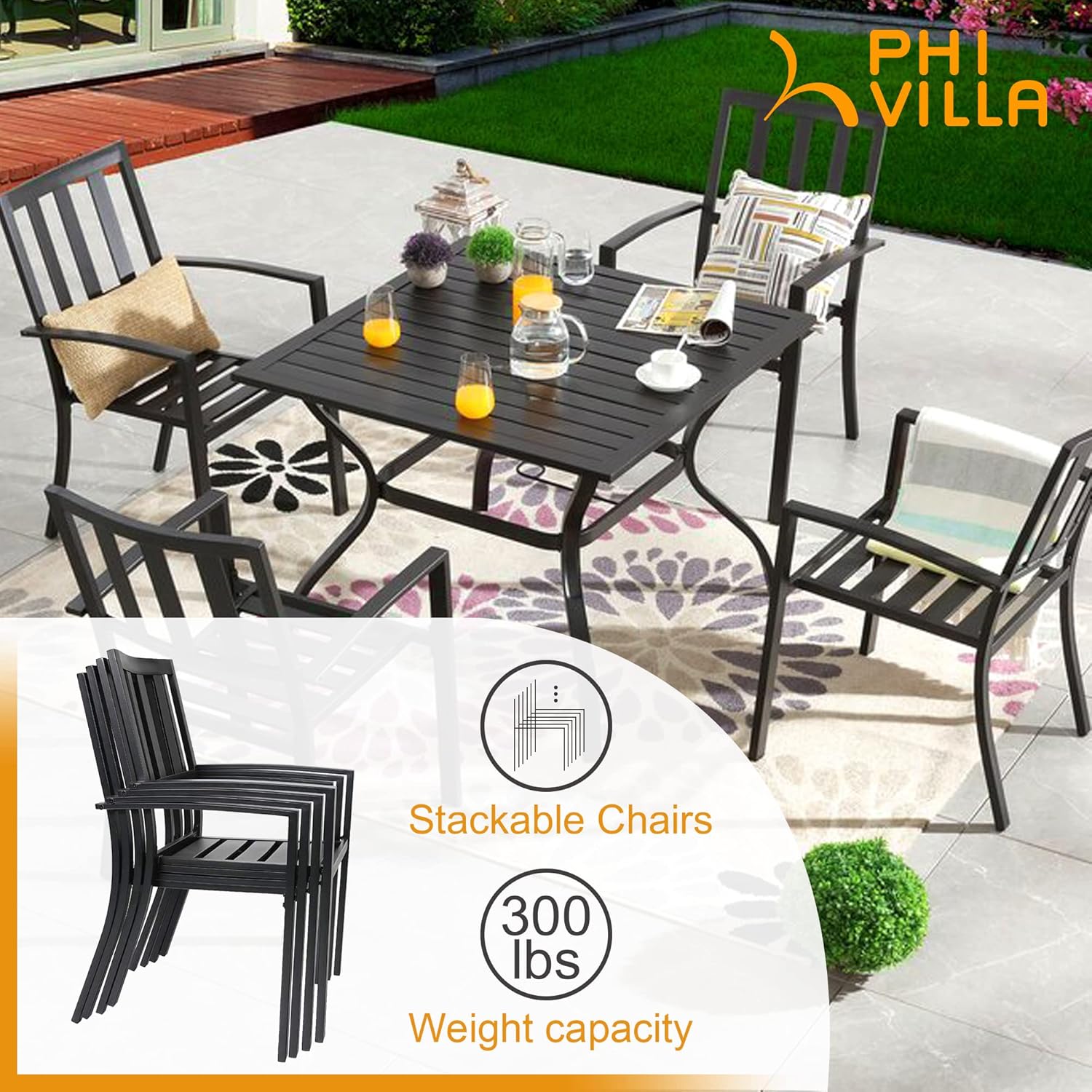 2-Pack Stackable Wrought-Iron  - Outdoor Furniture Plans recension och pris