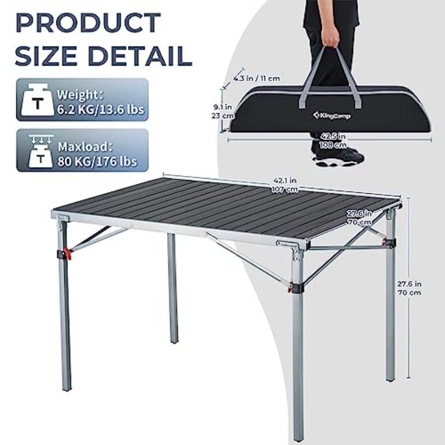 Aluminum Folding Lightweight R - Folding Picnic Table recension och pris