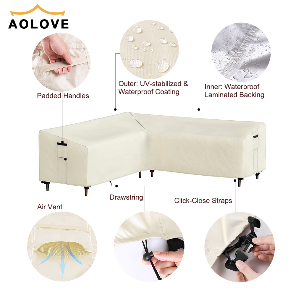 Beige Outdoor L Shape Corner S - Outdoor Furniture Cover Xl recension och pris