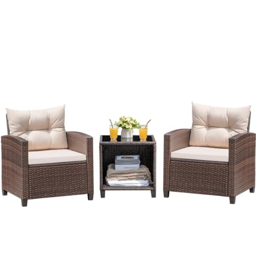 Devoko 3 Pieces Patio Furnitur - Outdoor Furniture Set recension och pris