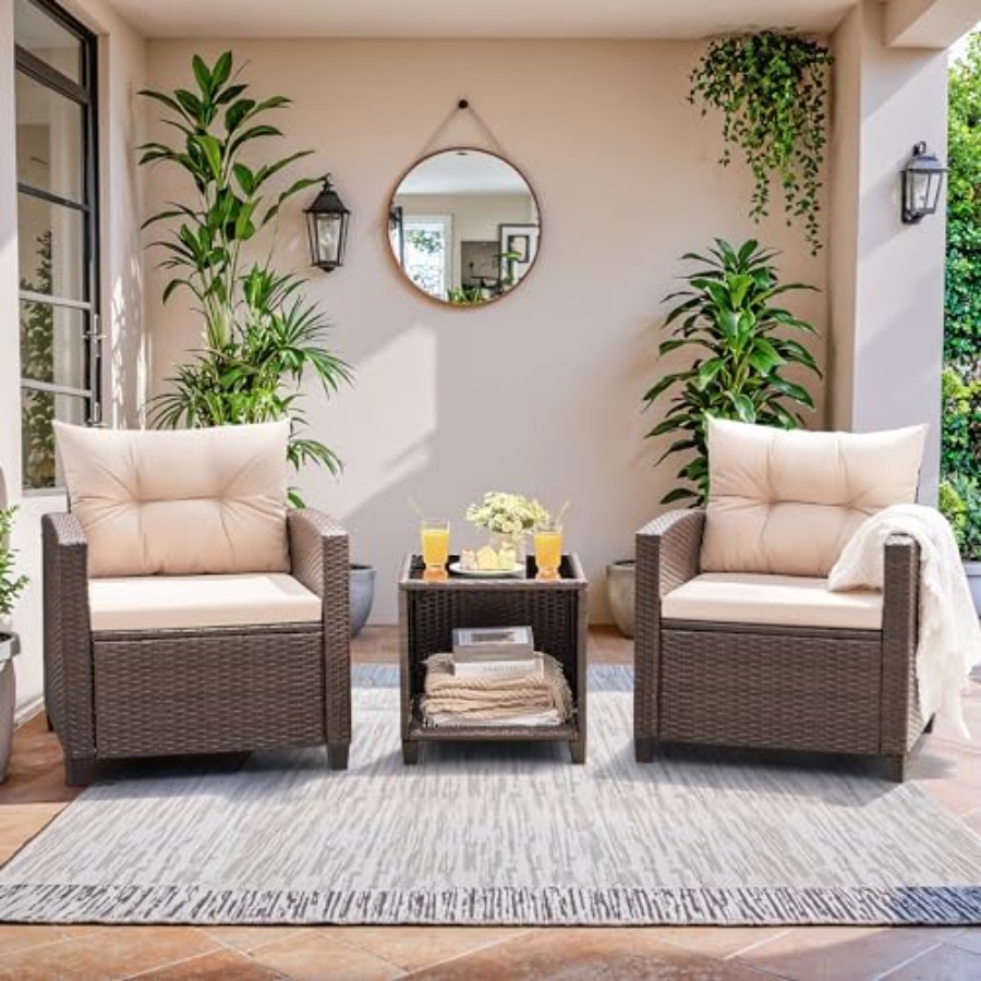 Devoko 3 Pieces Patio Furnitur - Outdoor Furniture Set recension och pris