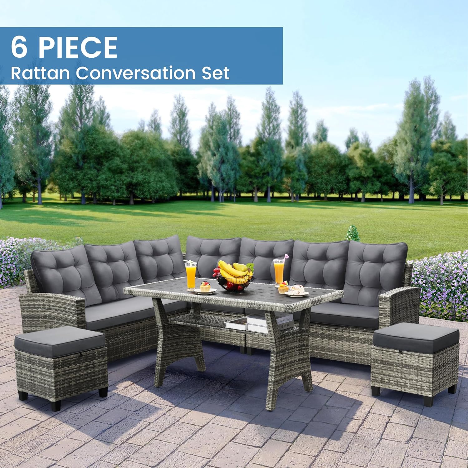 6-Piece Patio Sectional Sofa D - Outdoor Furniture Luxury recension och pris