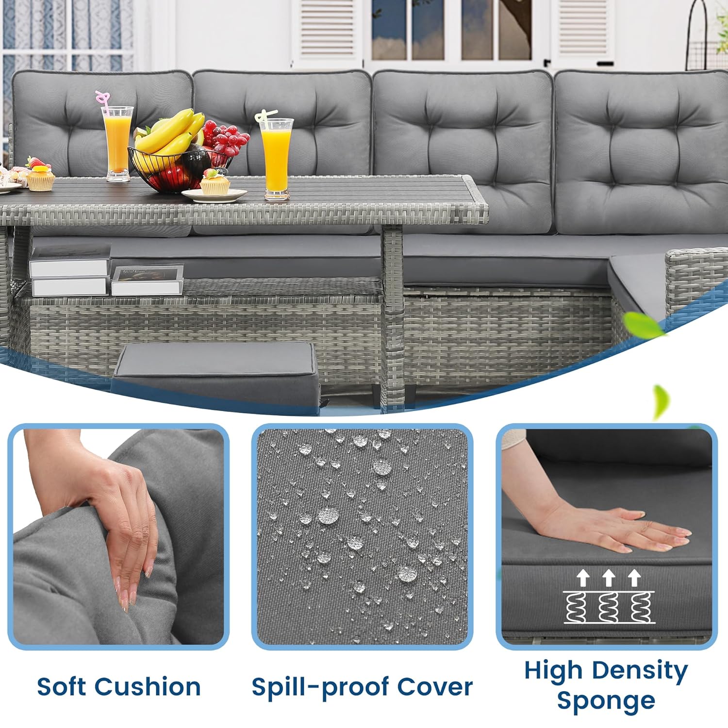 6-Piece Patio Sectional Sofa D - Outdoor Furniture Luxury recension och pris