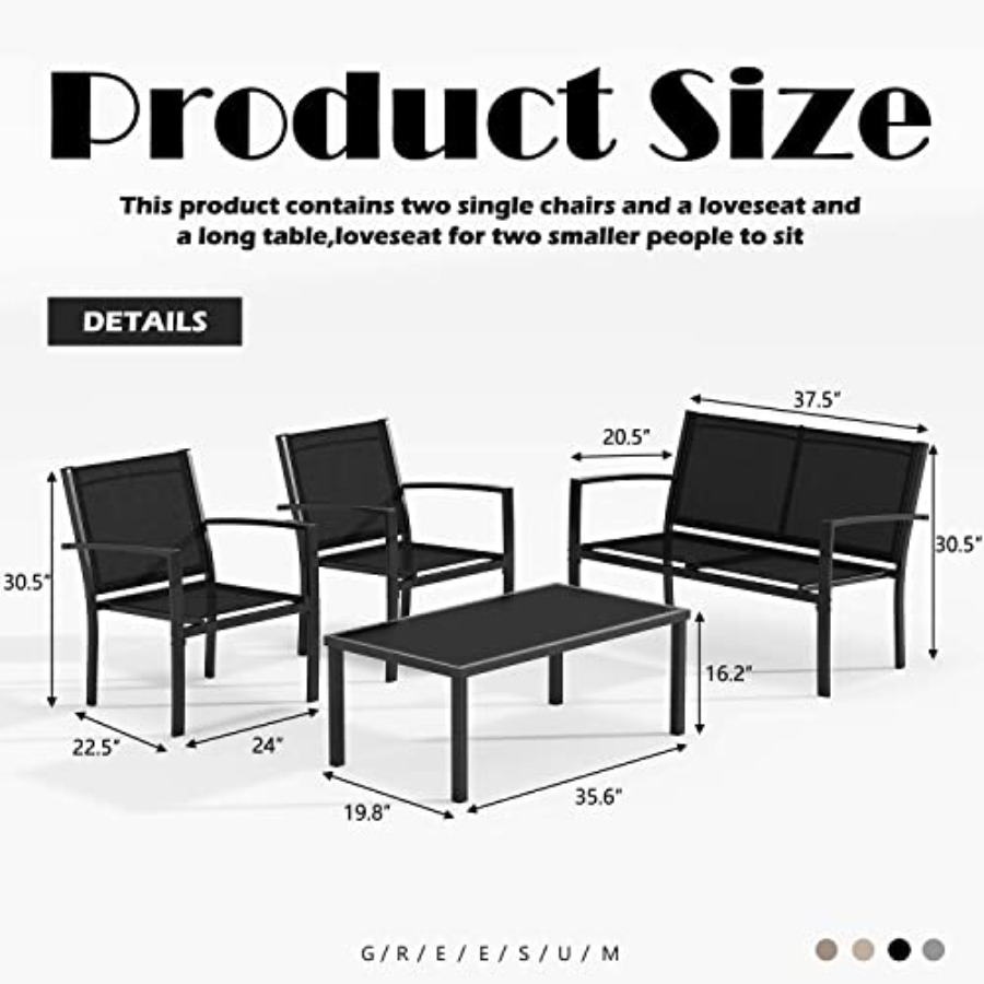 Greesum 4 Pieces Patio Furnitu - Outdoor Furniture Set recension och pris