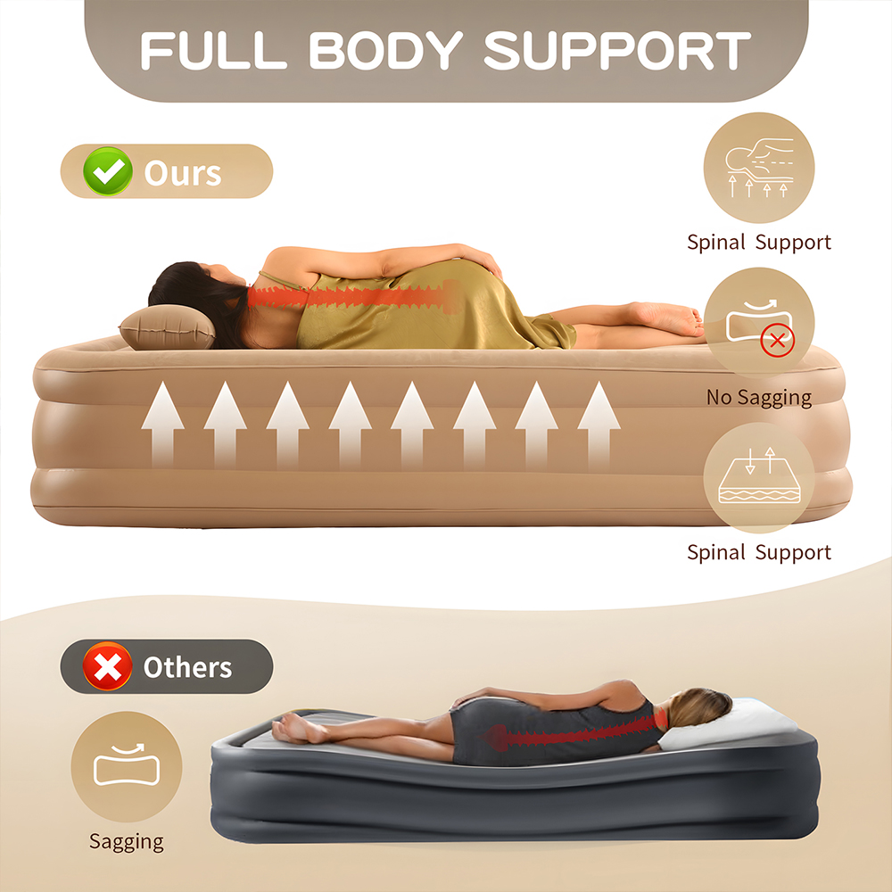 Queen Air Mattress with Built  - Outdoor Furniture Luxury recension och pris
