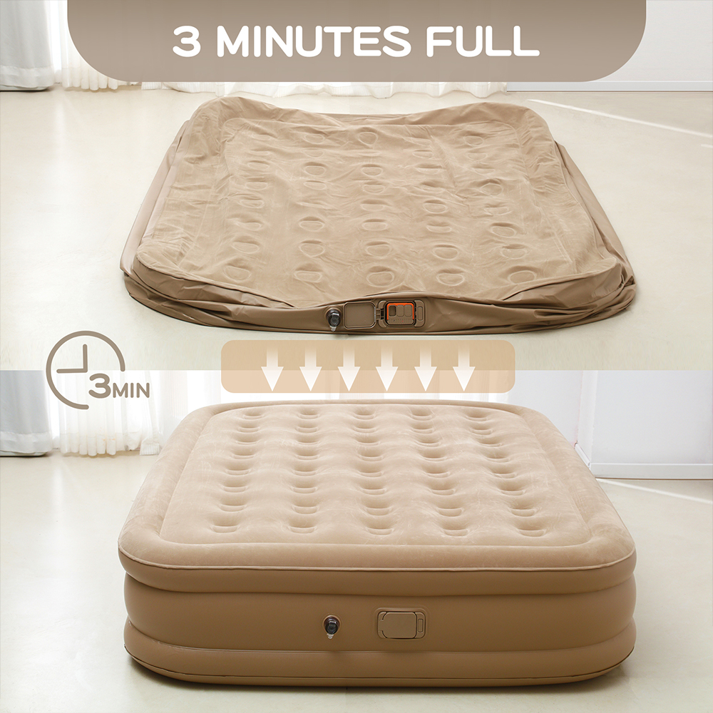 Queen Air Mattress with Built  - Outdoor Furniture Luxury recension och pris