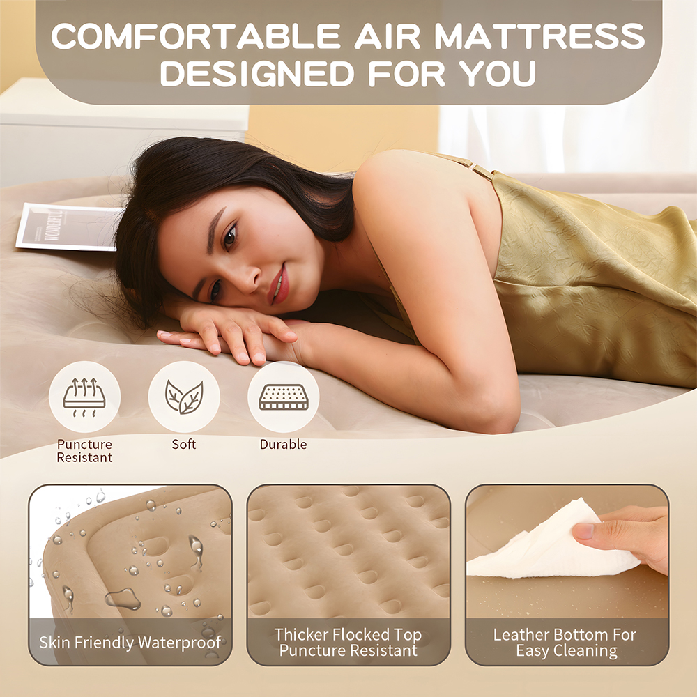 Queen Air Mattress with Built  - Outdoor Furniture Luxury recension och pris