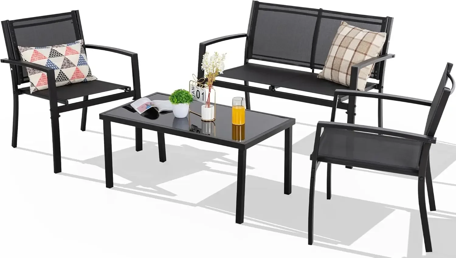 4 Pieces Patio Furniture Set A - Outdoor Furniture Loveseat recension och pris