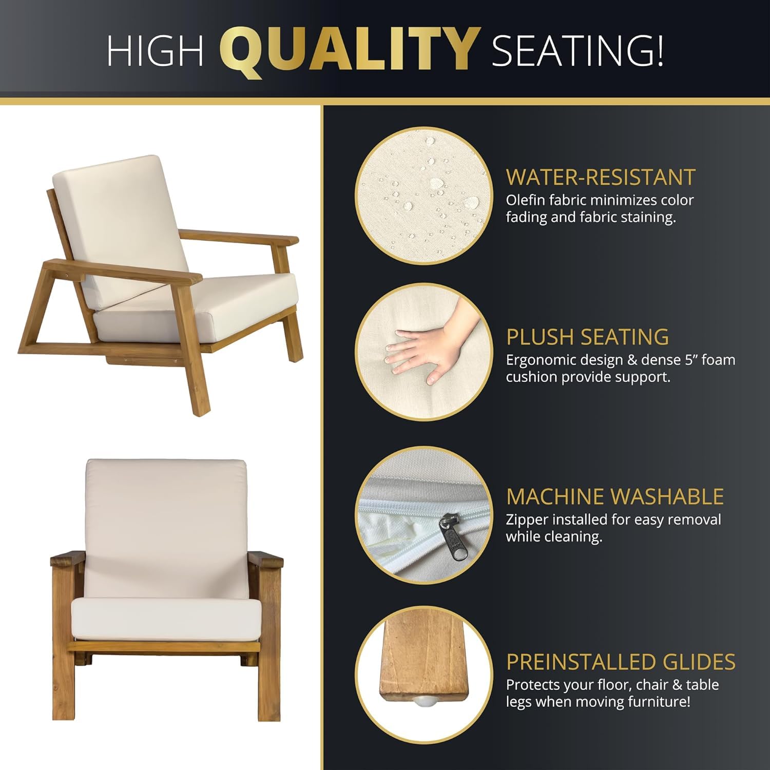 4-Piece Deep Seating Teak Pati - Outdoor Furniture Loveseat recension och pris