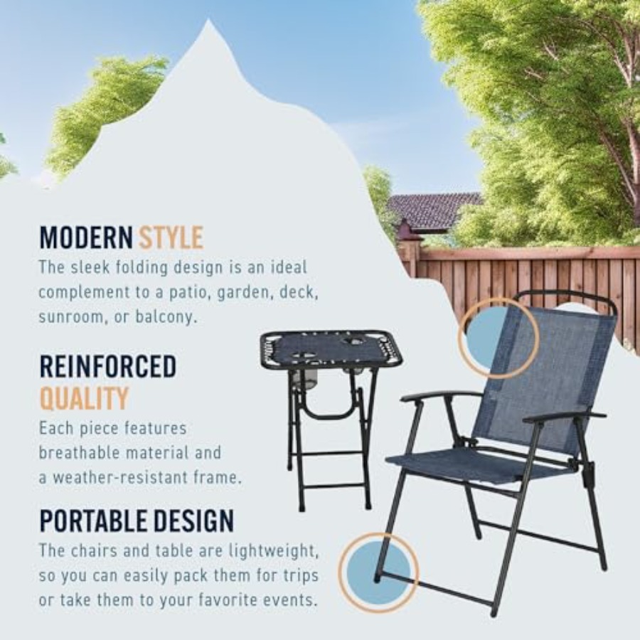 Trapper's Peak 3-Piece Folding - Outdoor Furniture Set recension och pris