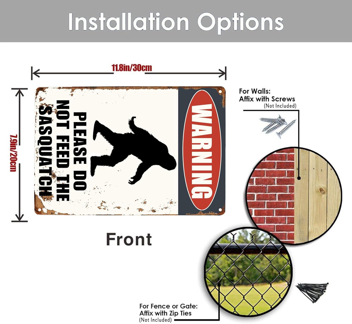 Vintage Decor Metal Sign Warni - Outdoor Furniture Aluminum recension och pris