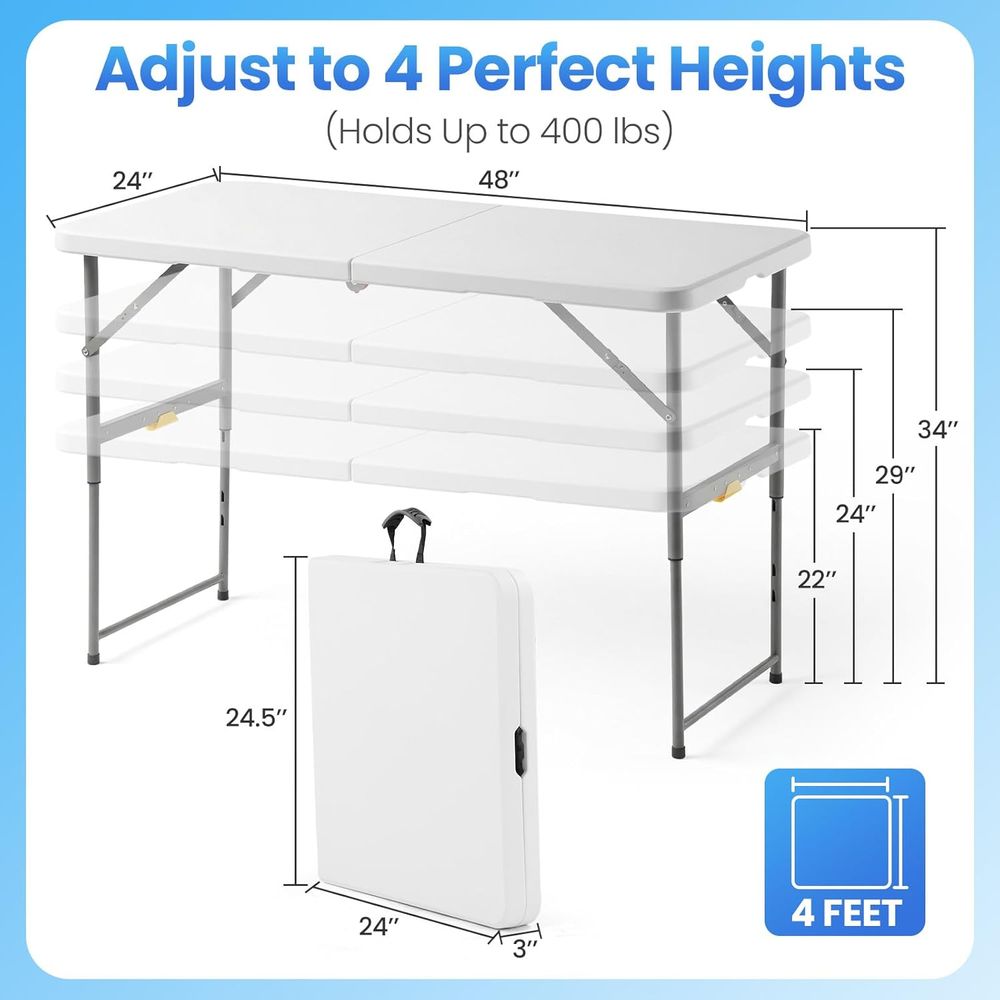 Portable Folding Card Table wi - Folding Picnic Table recension och pris