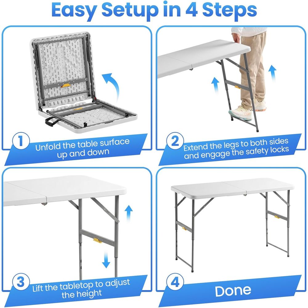Portable Folding Card Table wi - Folding Picnic Table recension och pris