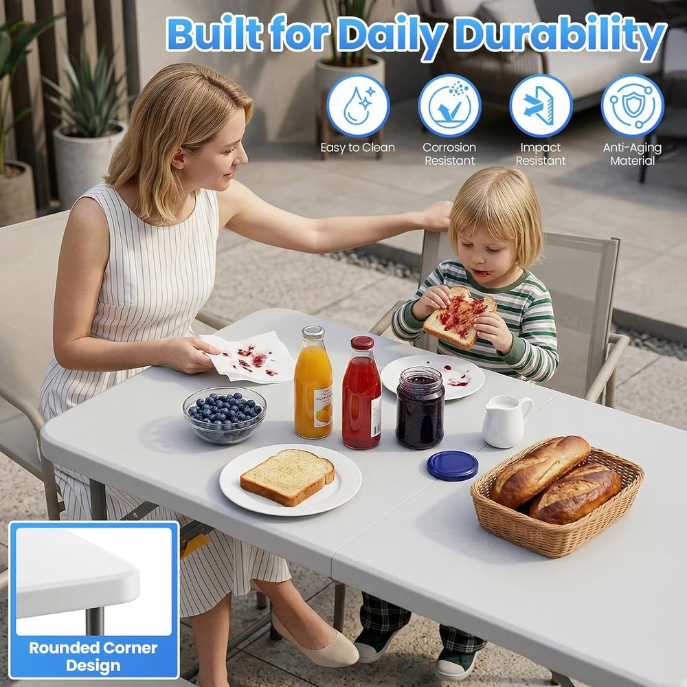 Portable Folding Card Table wi - Folding Picnic Table recension och pris