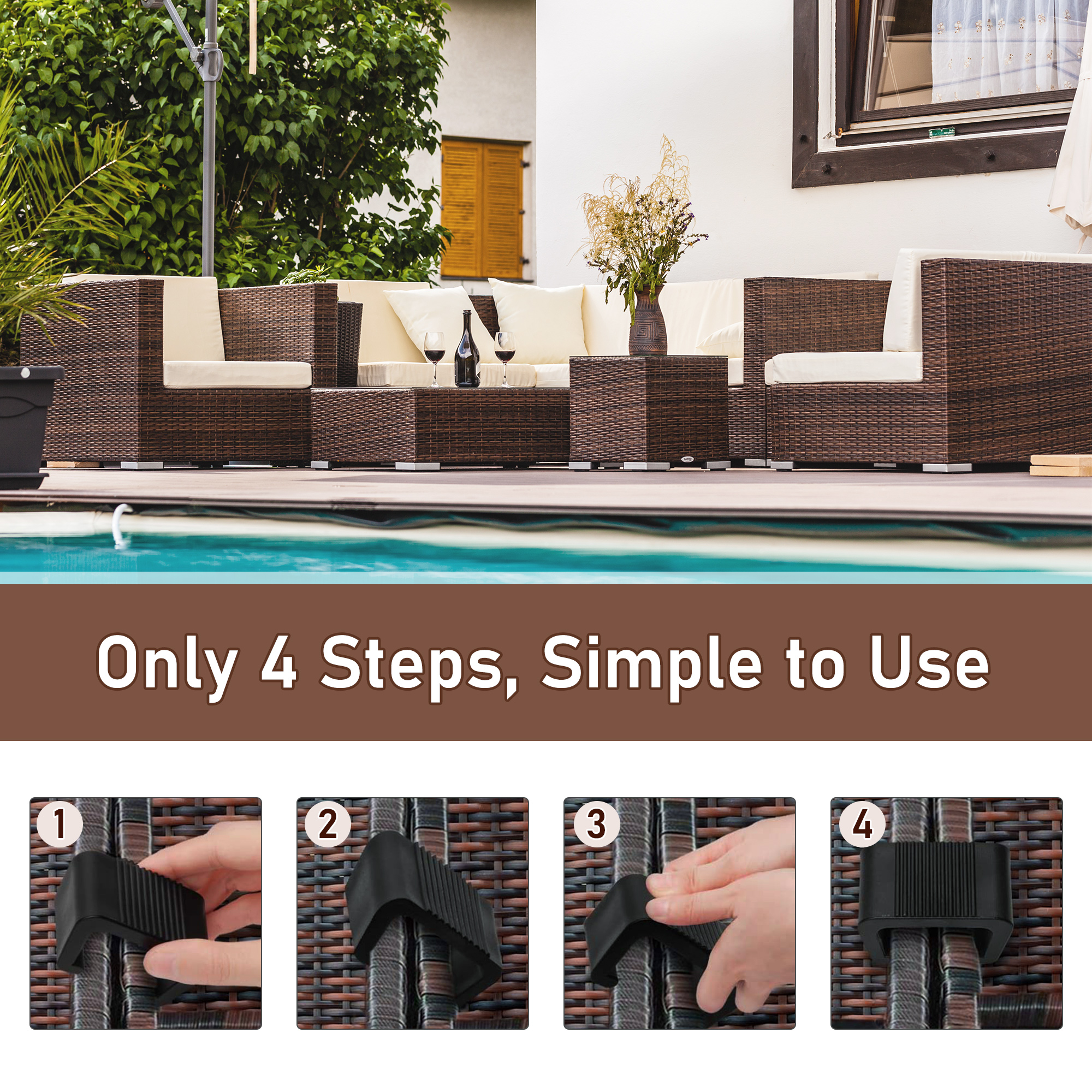 Set of 10 Outdoor Patio Wicker - Outdoor Furniture Set recension och pris
