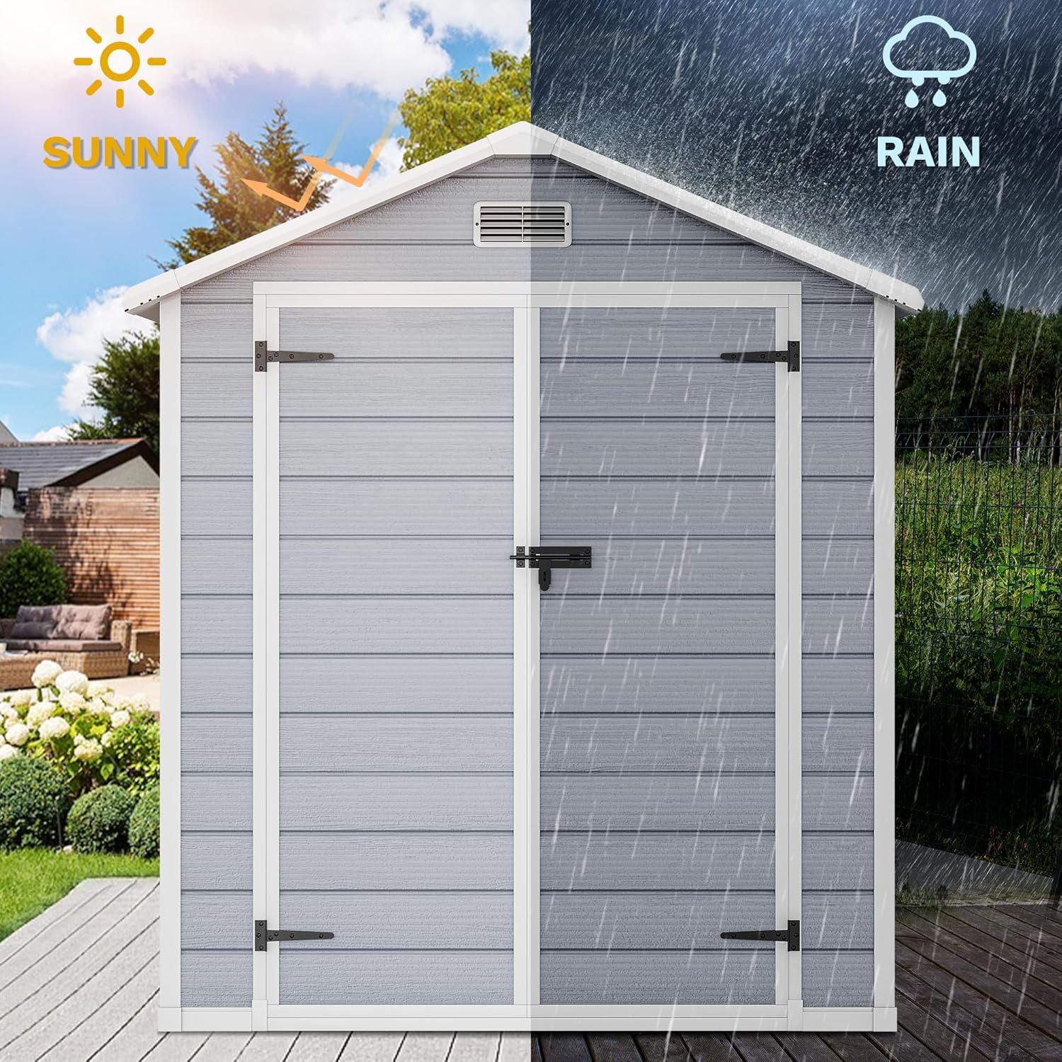 6x4.4 FT Outdoor Resin Storage - Outdoor Furniture Modern recension och pris
