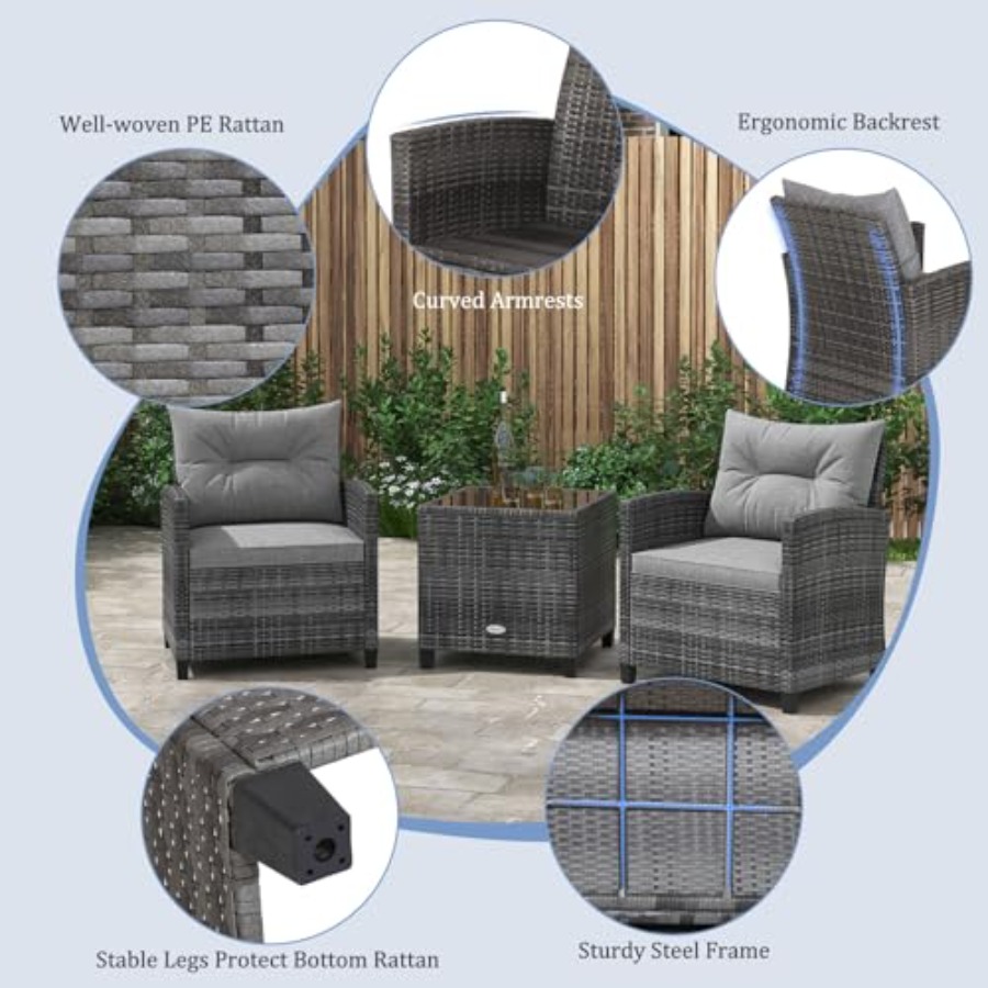 KOTEK 3 Piece Patio Furniture  - Outdoor Furniture Set recension och pris