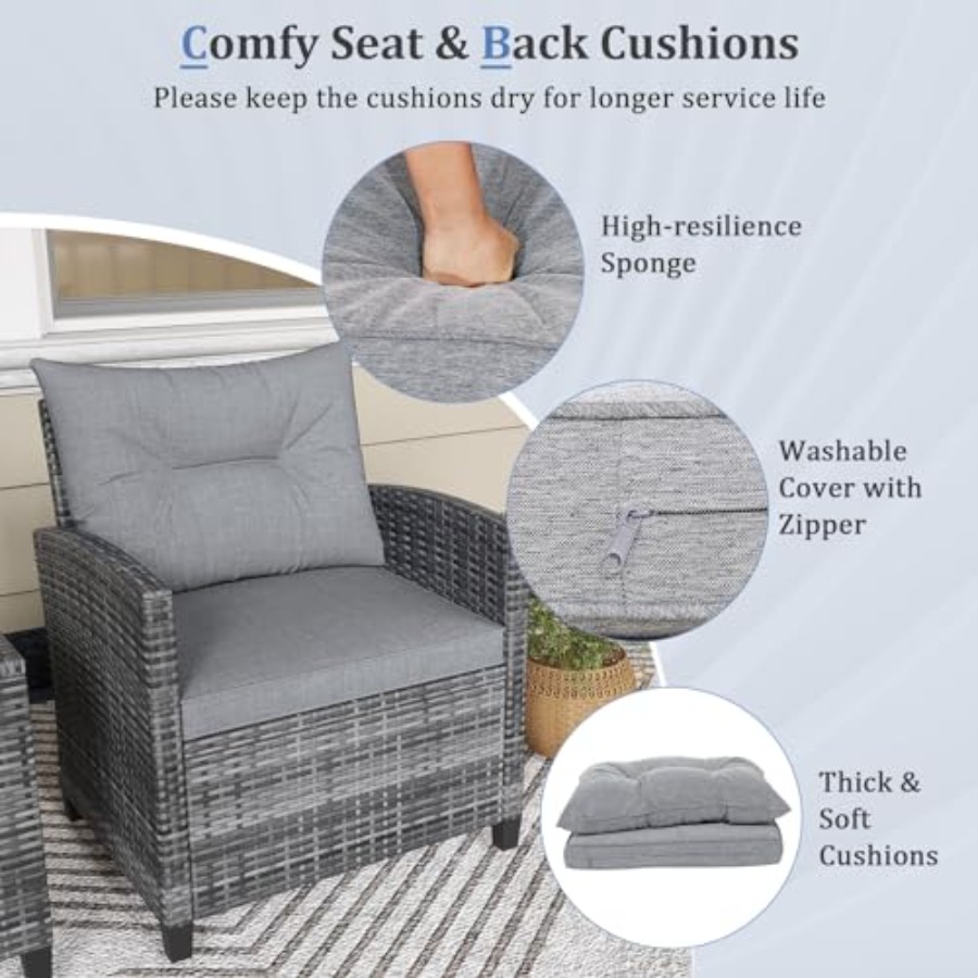 KOTEK 3 Piece Patio Furniture  - Outdoor Furniture Set recension och pris