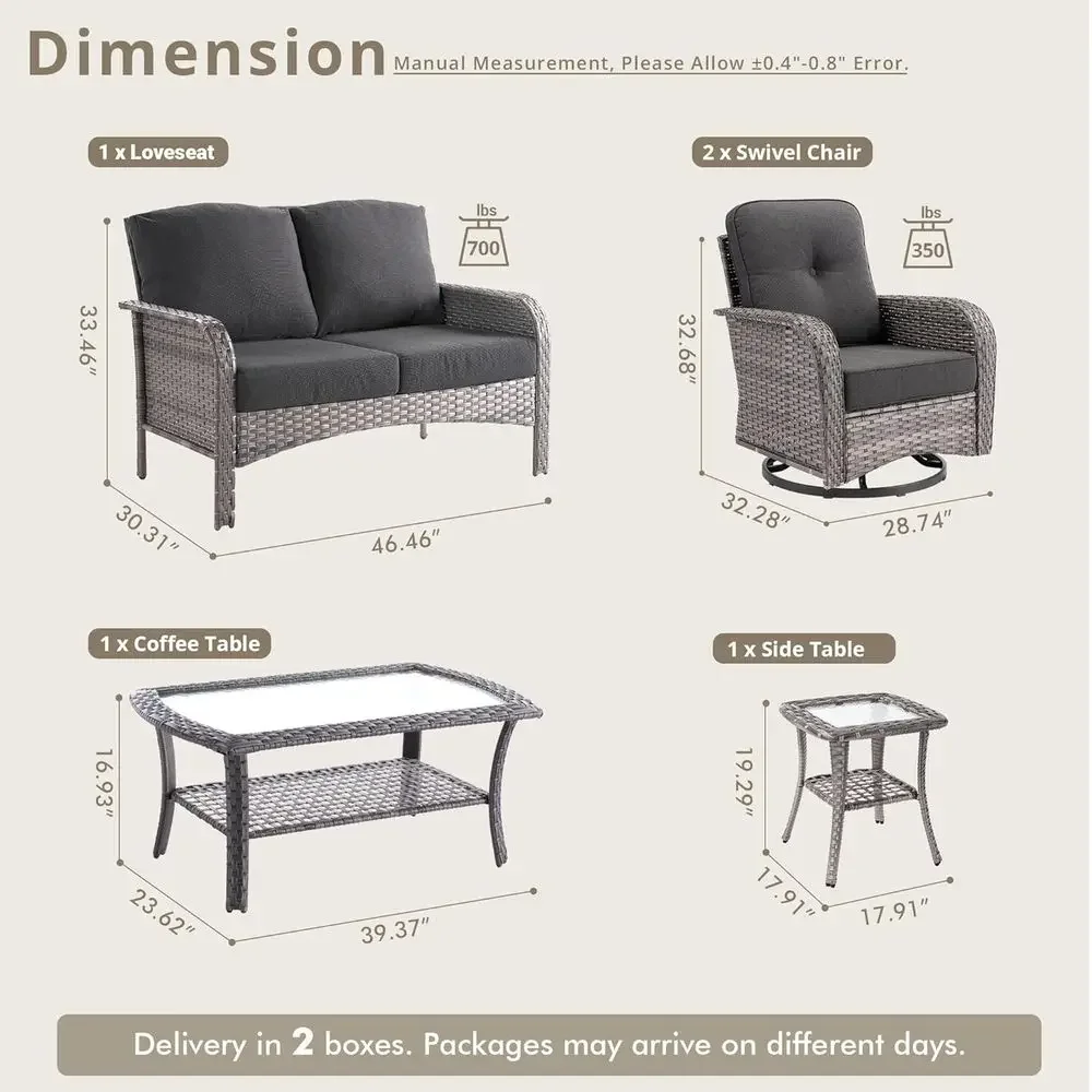 5-Piece Outdoor Patio Furnitur - Outdoor Furniture Loveseat recension och pris