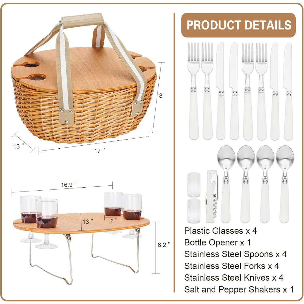 stboo picnic basket for 4, ins - Folding Picnic Table recension och pris
