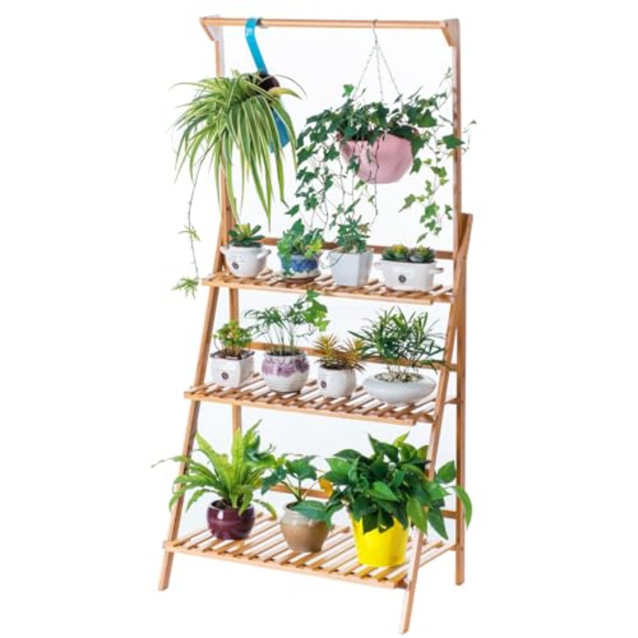Bamboo 3-Tier Hanging Plant St - Outdoor Furniture Luxury recension och pris