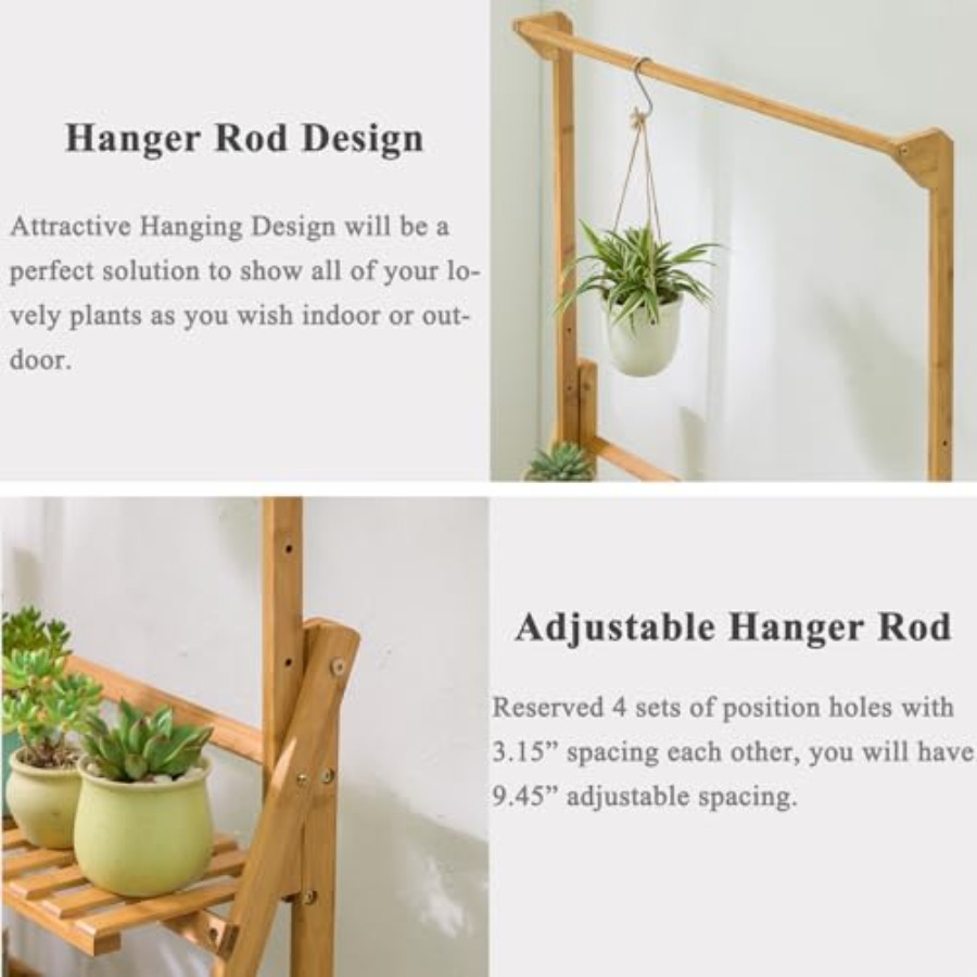 Bamboo 3-Tier Hanging Plant St - Outdoor Furniture Luxury recension och pris