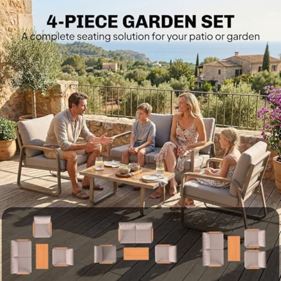 4 Piece Patio Furniture Set fo - Outdoor Furniture Loveseat recension och pris