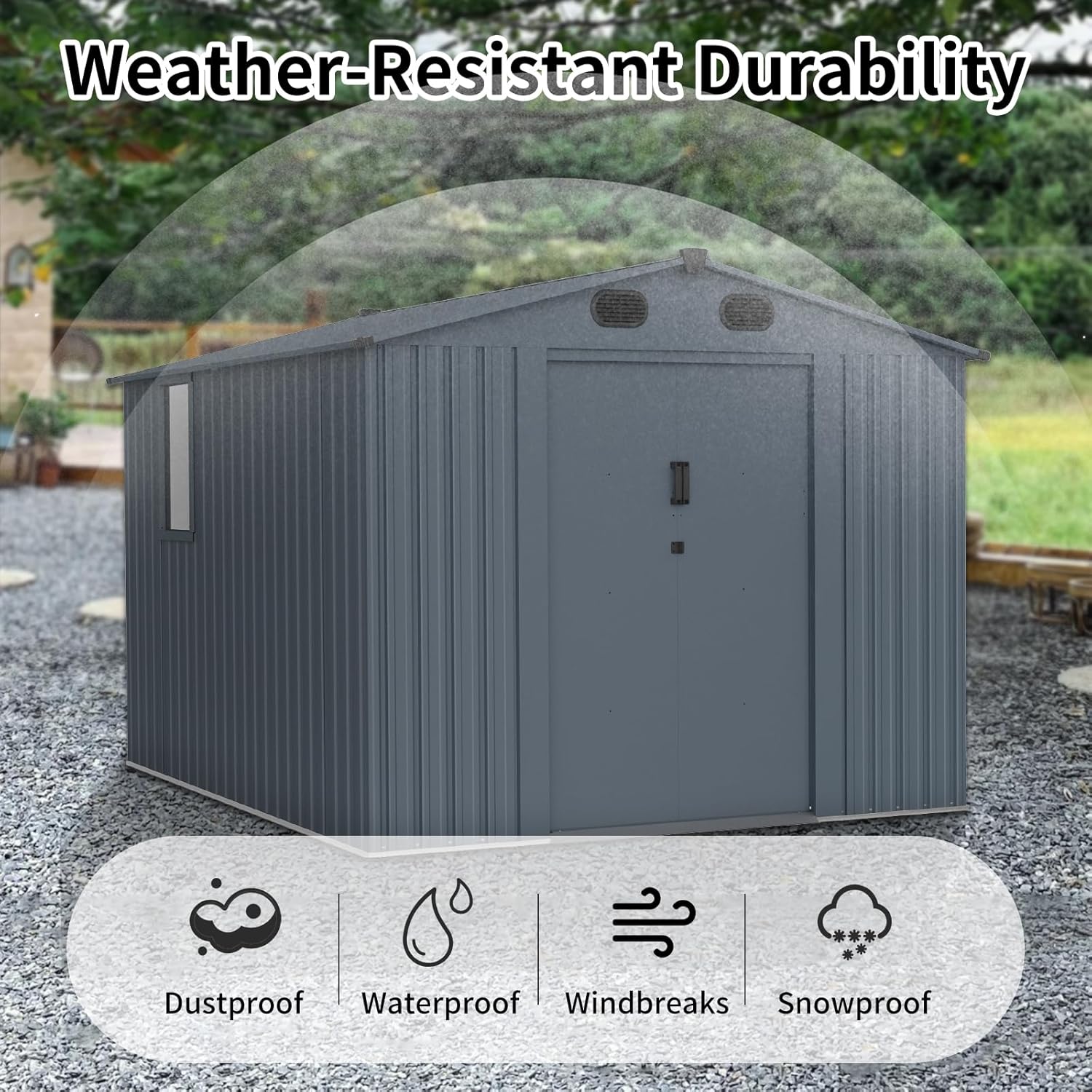 Outdoor Storage Shed 8x10 FT w - Outdoor Furniture Modern recension och pris