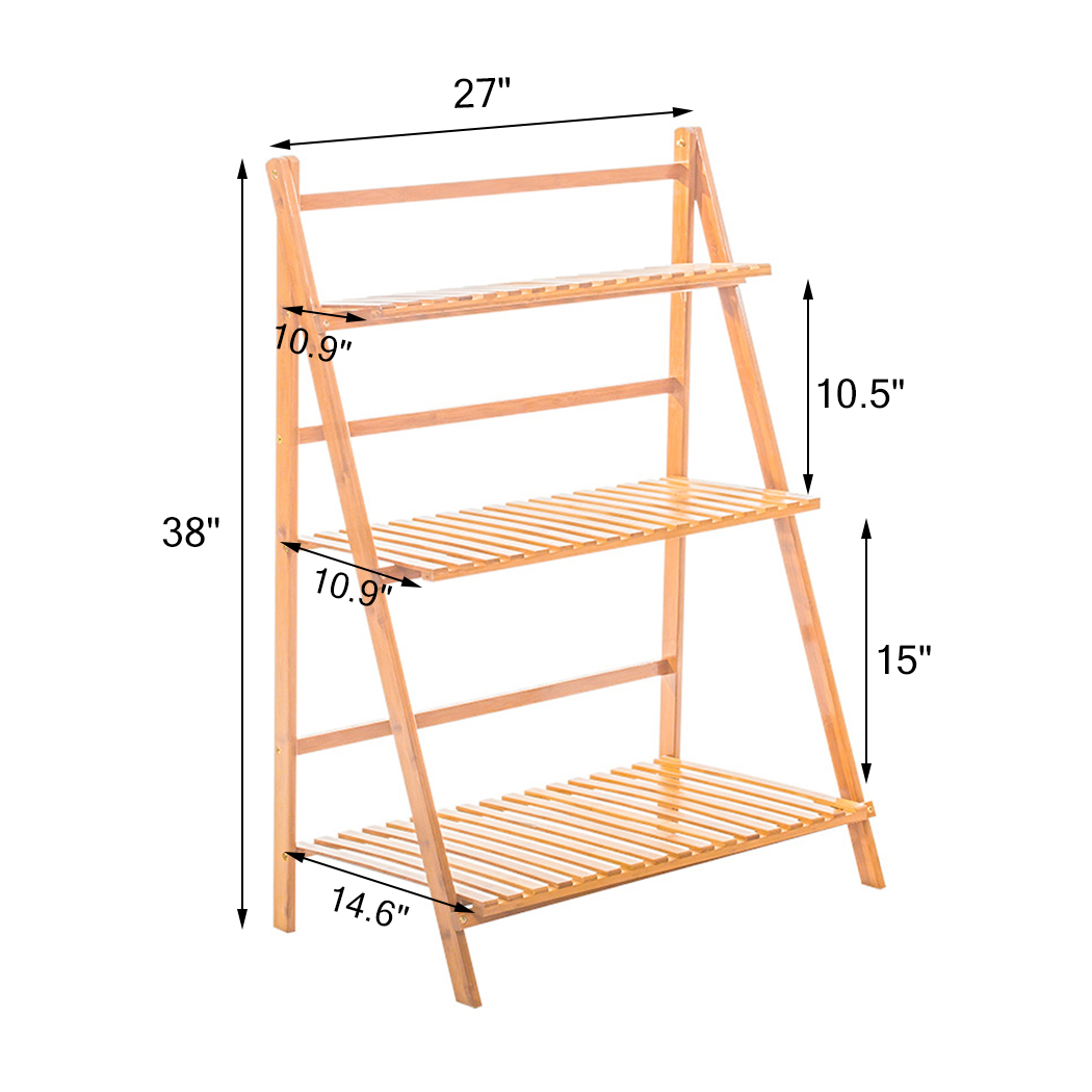 3 TiersBamboo Ladder Plant Sta - Outdoor Furniture Luxury recension och pris