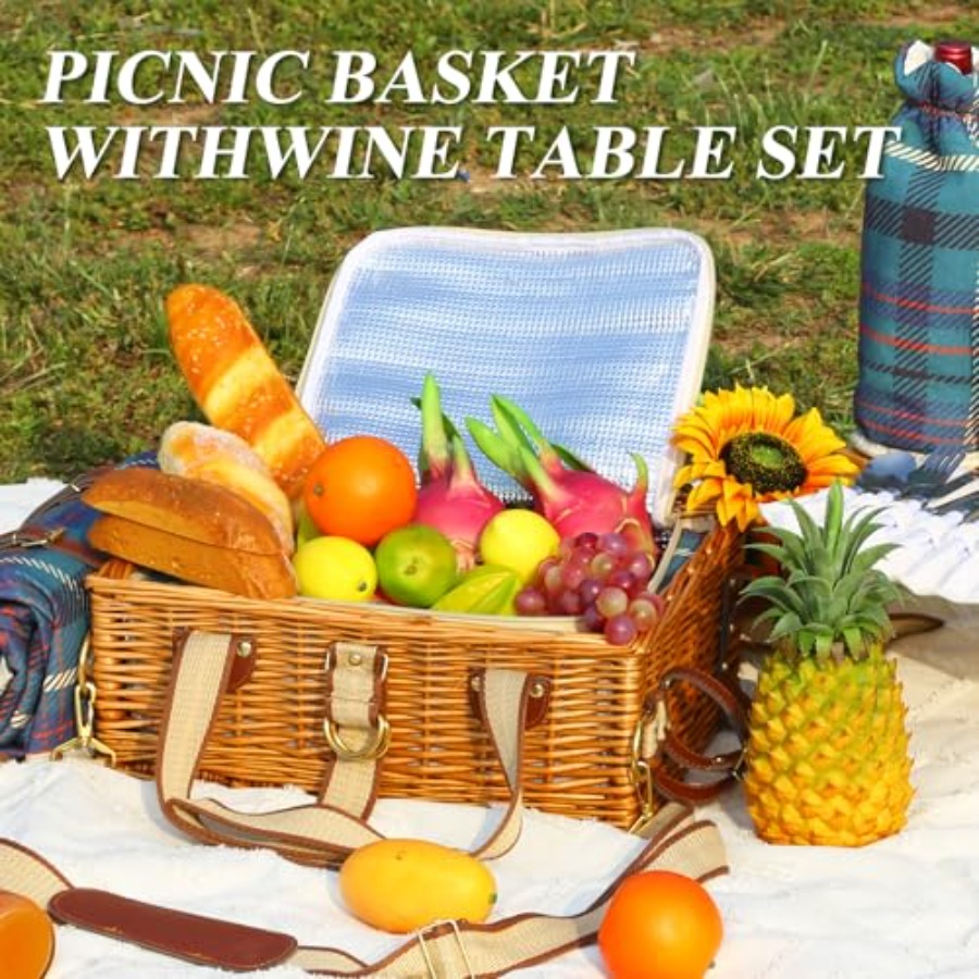 Picnic Basket for 4 with Foldi - Folding Picnic Table recension och pris