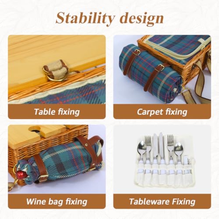 Picnic Basket for 4 with Foldi - Folding Picnic Table recension och pris
