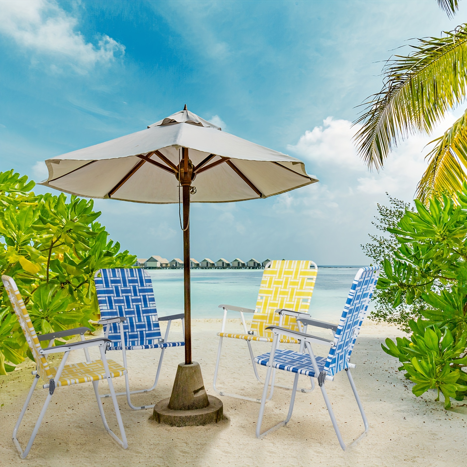 2pcs Beach Chairs, Deep Blue A - Outdoor Furniture Vietnam recension och pris
