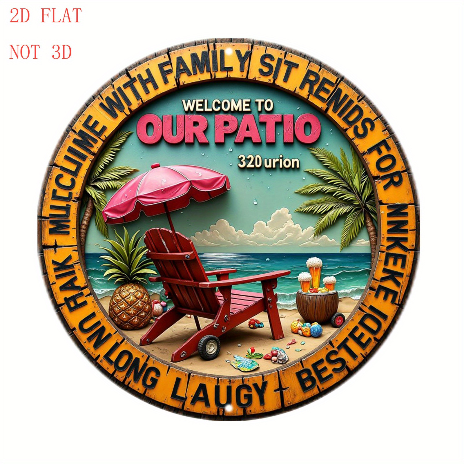 [2D Flat] 8-Inch Tropical Pati - Outdoor Furniture Aluminum recension och pris