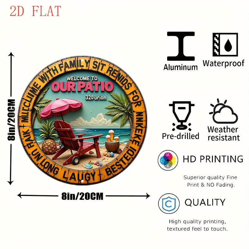 [2D Flat] 8-Inch Tropical Pati - Outdoor Furniture Aluminum recension och pris