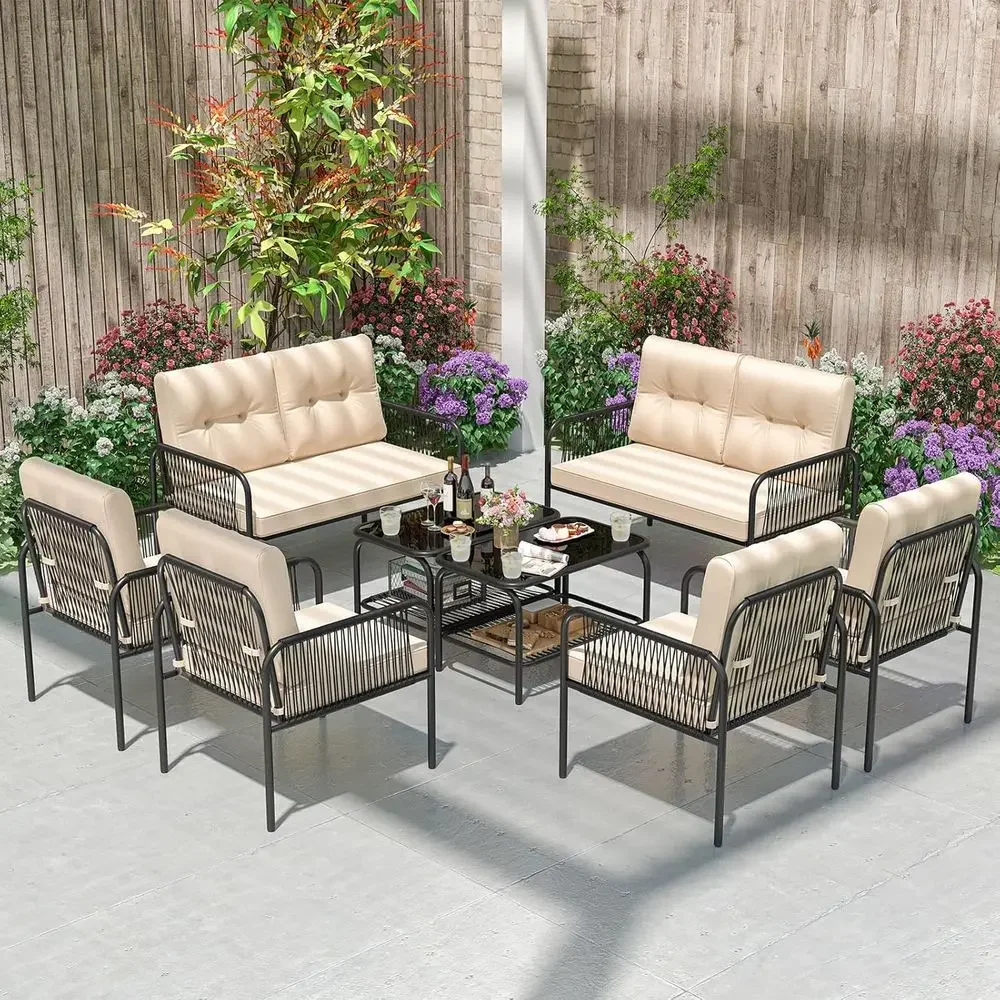 8-Piece Outdoor Patio Furnitur - Outdoor Furniture Loveseat recension och pris