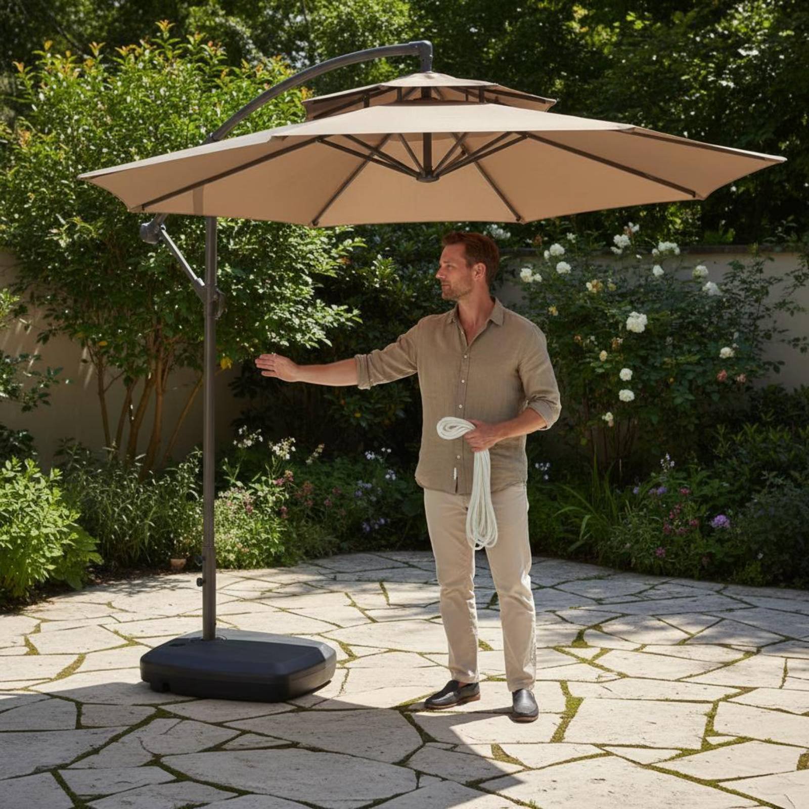 Roman Umbrella Pull Rope Wear- - Outdoor Furniture Set recension och pris