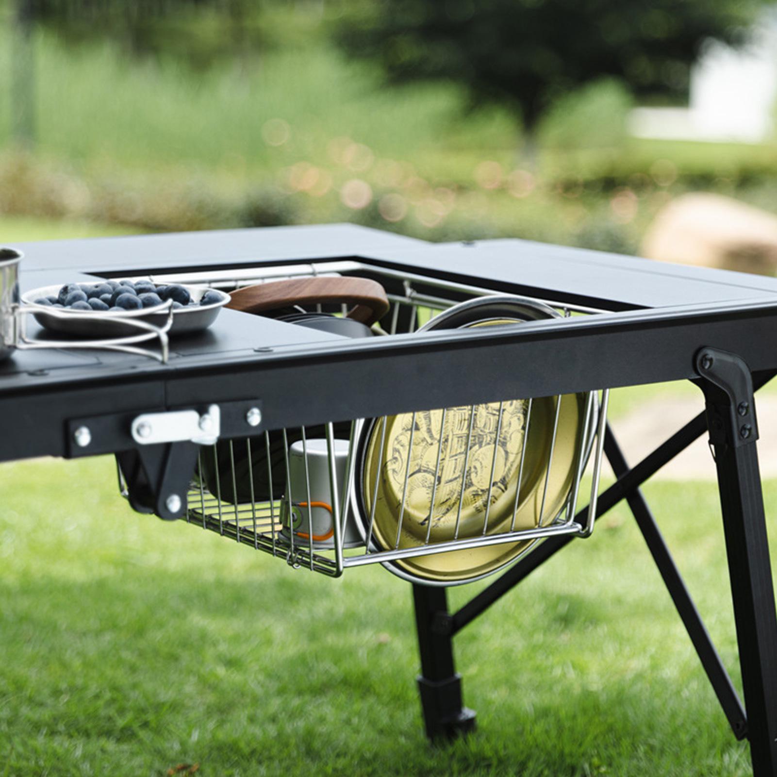 Camping Table Basket Metal Fol - Folding Picnic Table recension och pris